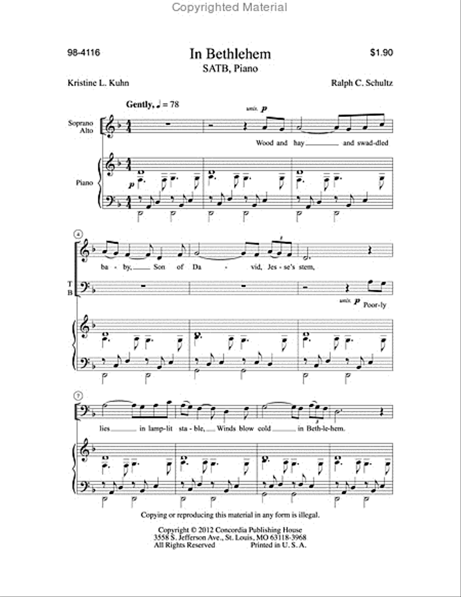 In Bethlehem In Bethlehem 4-Part scores gallery preview page 2