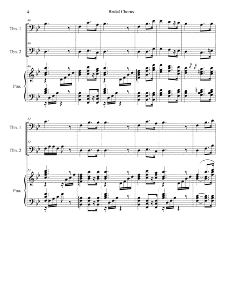 Bridal Chorus (Trombone Duet - Piano Accompaniment) image number null