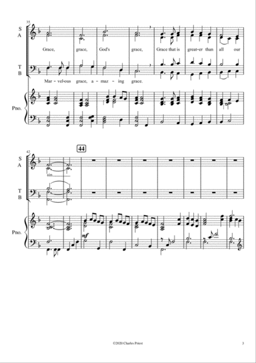 Grace Minuet - SATB 4-Part scores gallery preview page 4