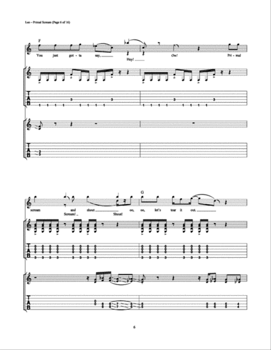 Primal Scream Electric Guitar scores gallery preview page 6