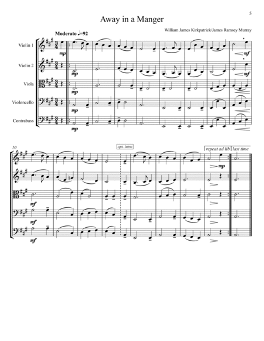 Twenty-Two Christmas Carols for String Orchestra String Orchestra scores gallery preview page 5