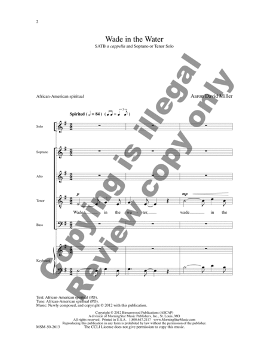 Wade In the Water Wade In the Water 4-Part scores gallery preview page 2