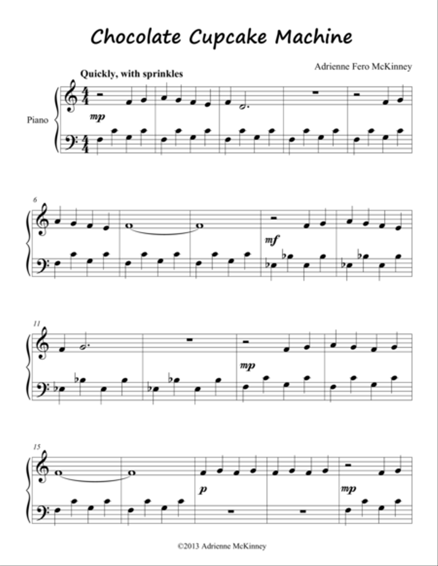 Chocolate Cupcake Machine Piano Method scores gallery preview page 1