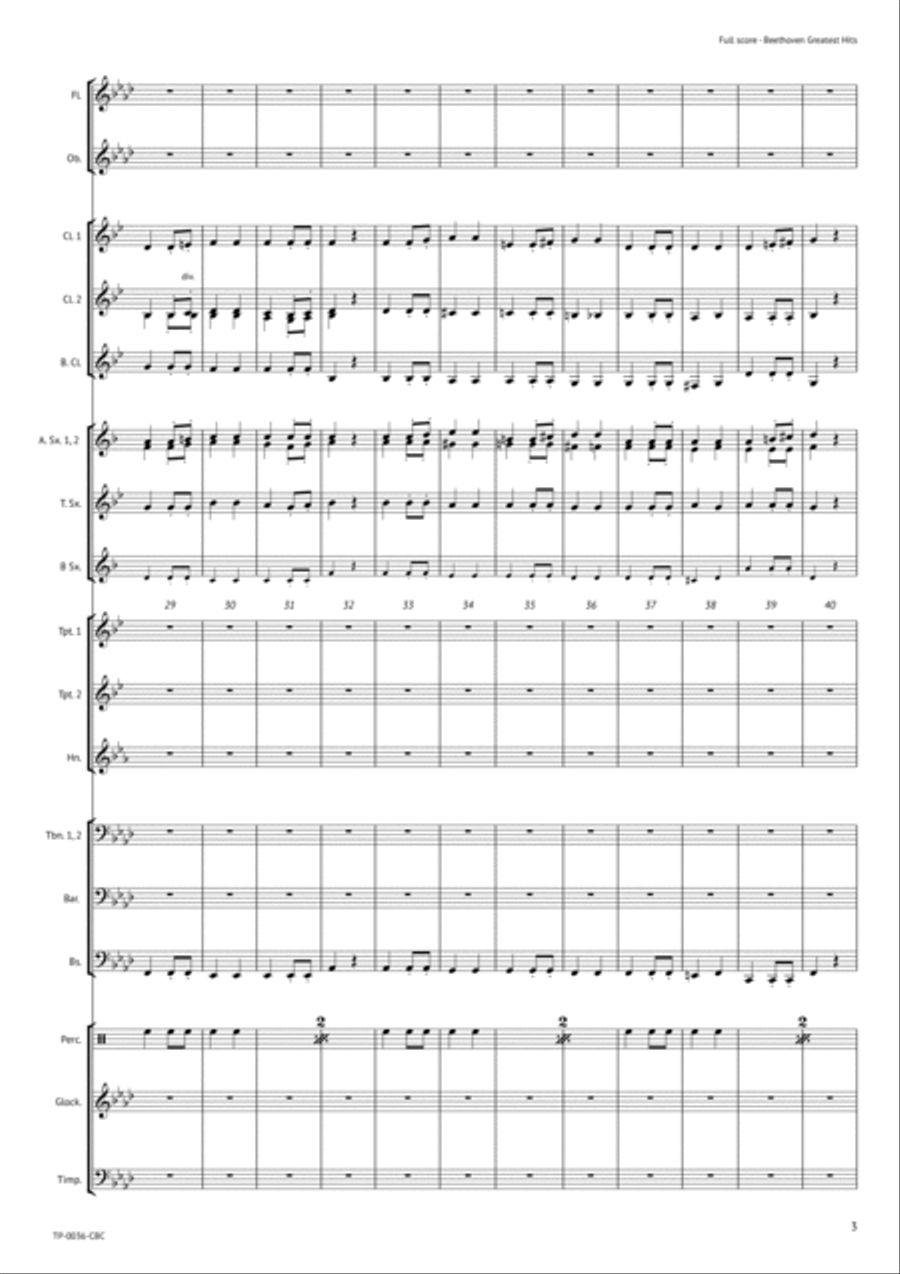 Beethoven Greatest Hits Concert Band scores gallery preview page 4