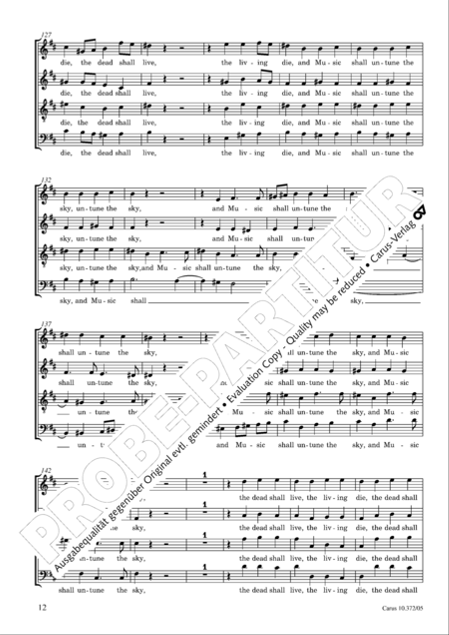 Ode for St. Cecilias Day 4-Part scores gallery preview page 13