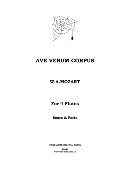 AVE VERUM CORPUS for 4 flutes - MOZART image number null