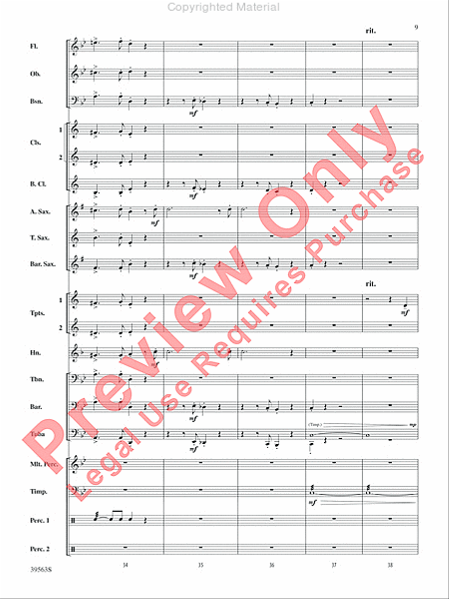 Academic Festival Overture Concert Band scores gallery preview page 10