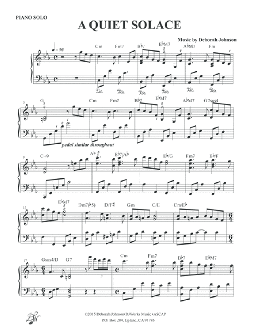 A Quiet Solace Piano Solo Guitar scores gallery preview page 2