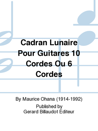 Book cover for Cadran Lunaire Pour Guitares 10 Cordes Ou 6 Cordes