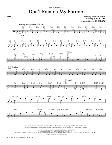 Don't Rain On My Parade (from Funny Girl) (arr. Mark Brymer) - Bass