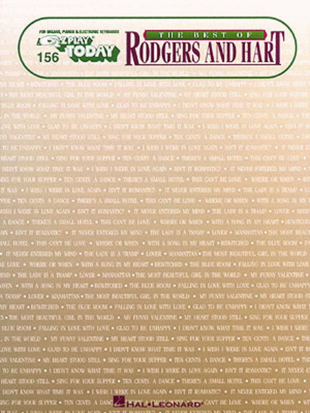 E-Z Play Today #156. Best Of Rodgers and Hart