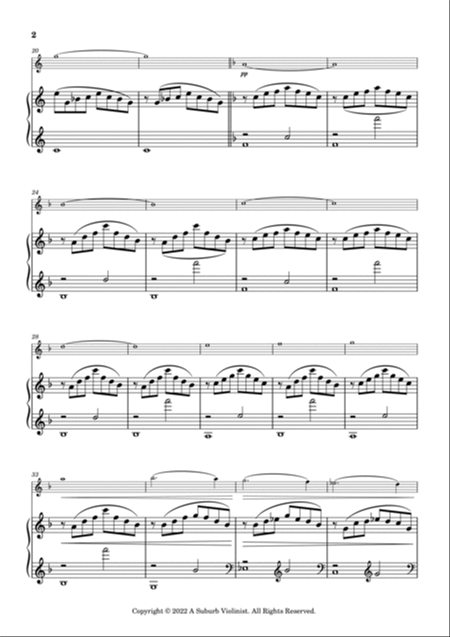 Sepi - An Easy Slow Piece for Violin and Piano - Original Composition Violin Solo scores gallery preview page 2