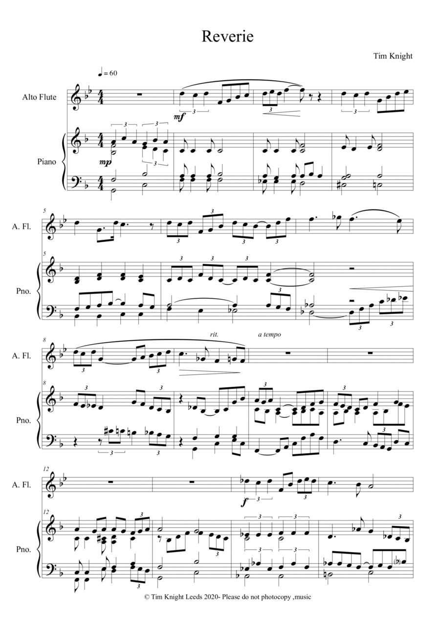 Reverie Reverie Flute Solo scores gallery preview page 1