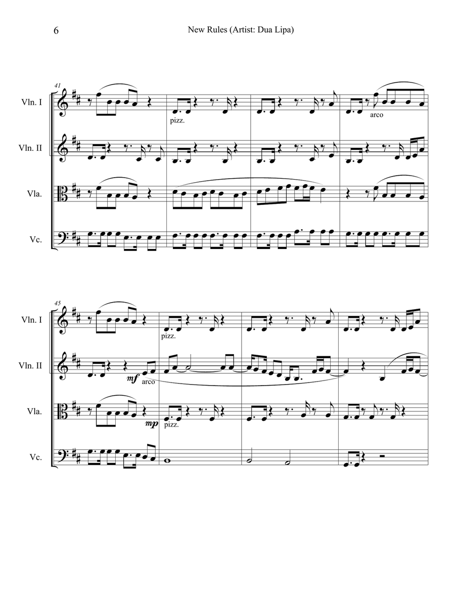 New Rules String Quartet scores gallery preview page 6
