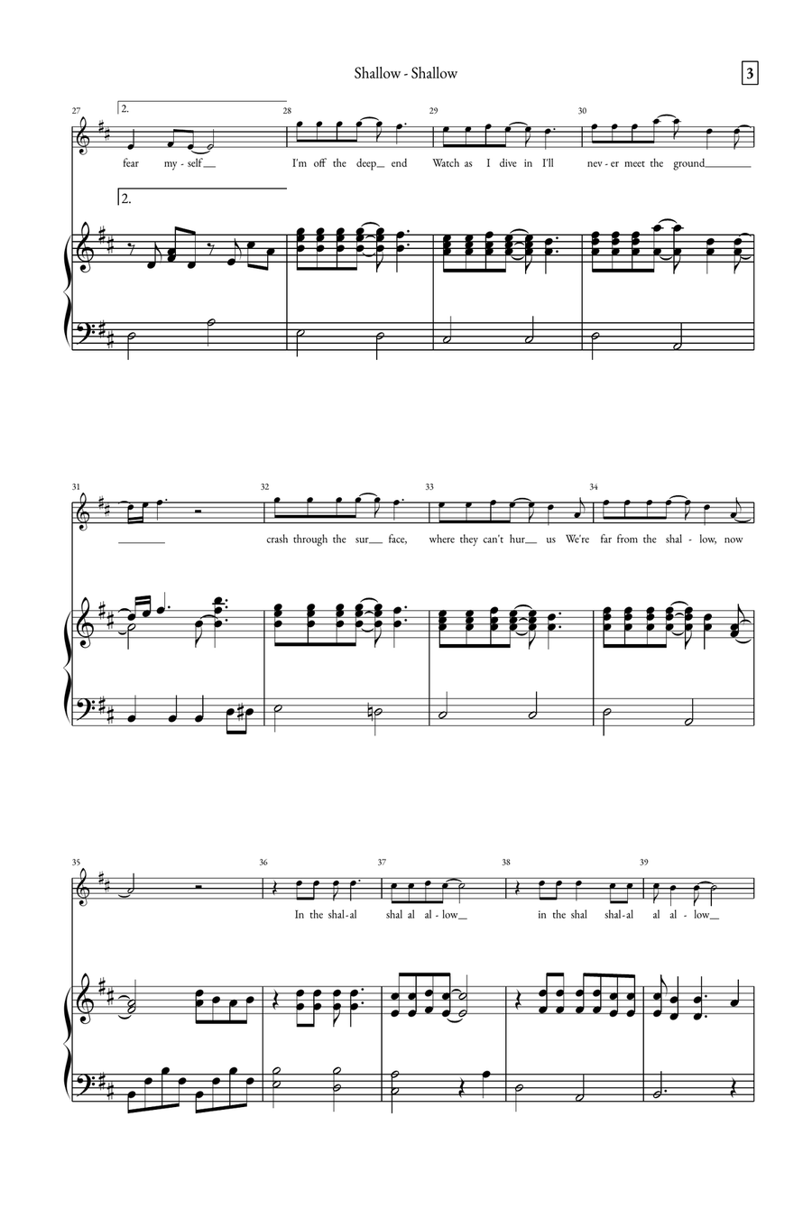 Shallow A Cappella scores gallery preview page 3