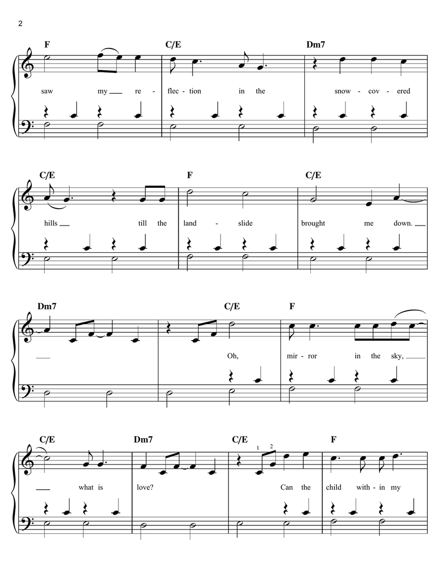 Landslide Easy Piano scores gallery preview page 2