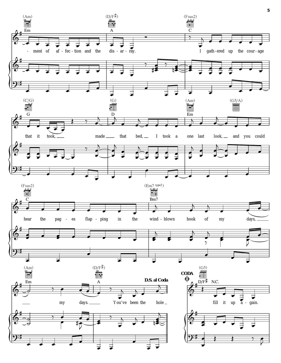 Fill It Up Again Piano, Vocal, Guitar scores gallery preview page 5
