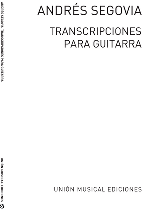Book cover for Andres Segovia: Transcripciones Para Guitarra