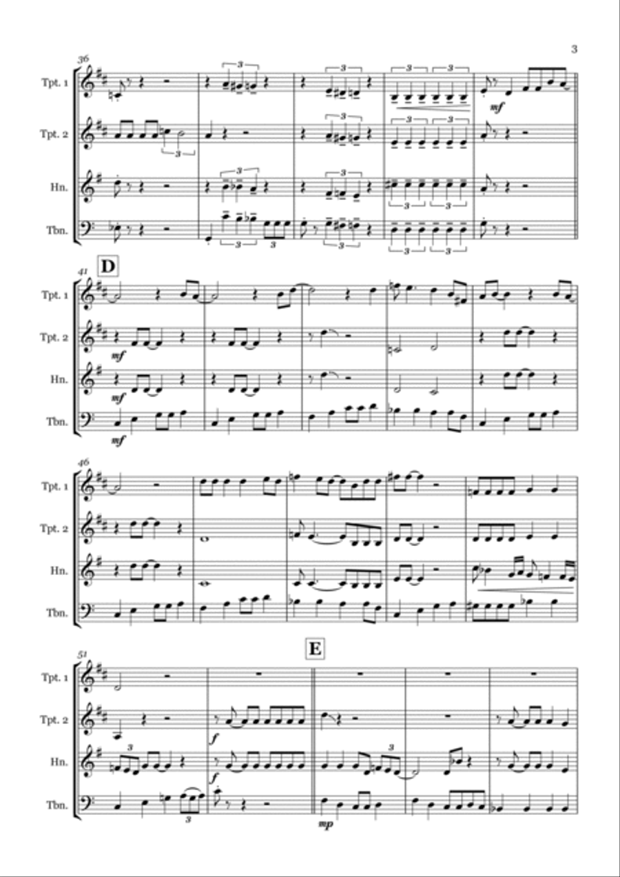 Crazy Little Thing Called Love Brass Quartet scores gallery preview page 3