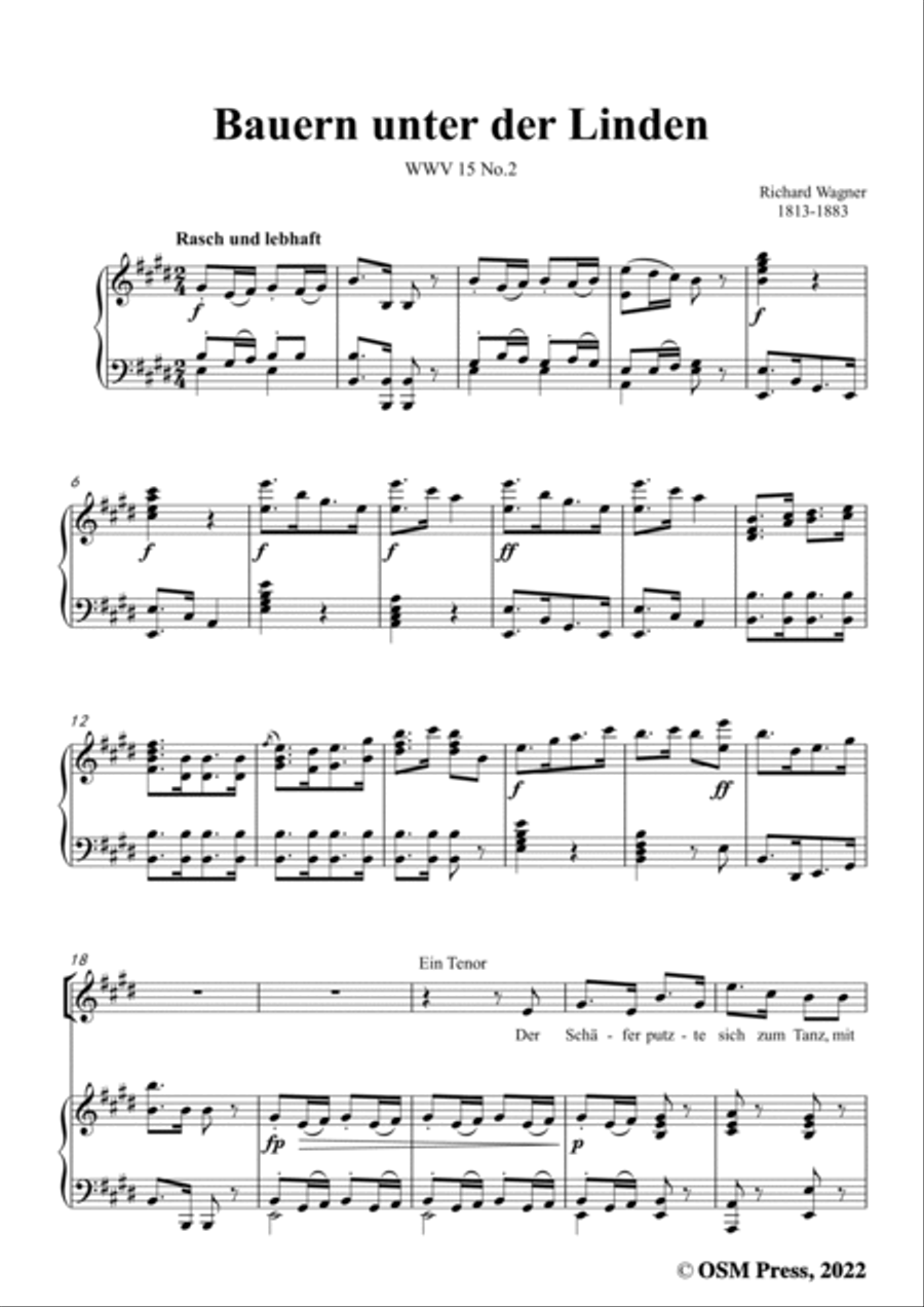 R. Wagner-Bauern unter der Linden,WWV 15 No.2,in E Major