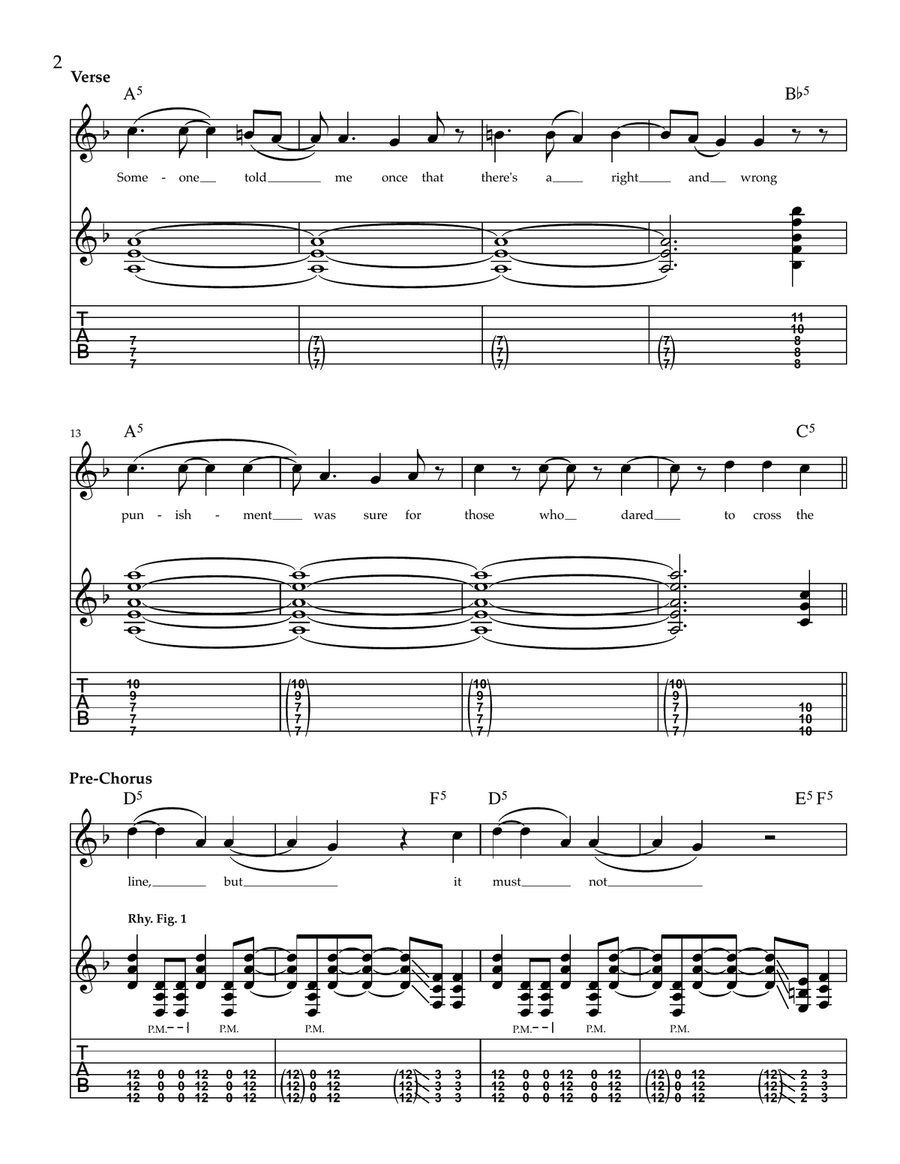 Jerk Off Guitar Tablature scores gallery preview page 2
