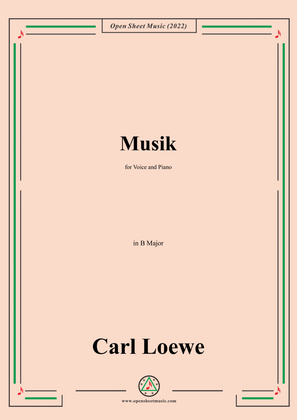 Book cover for Loewe-Musik,in B Major,for Voice and Piano