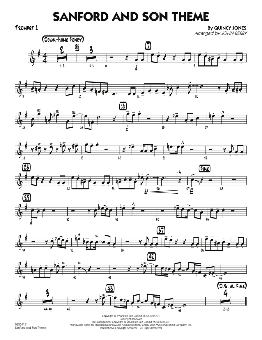 Sanford and Son Theme - Trumpet 1 Jazz Ensemble scores gallery preview page 1