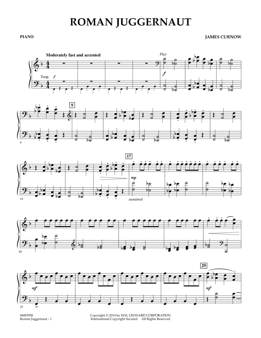Roman Juggernaut - Piano Concert Band scores gallery preview page 1