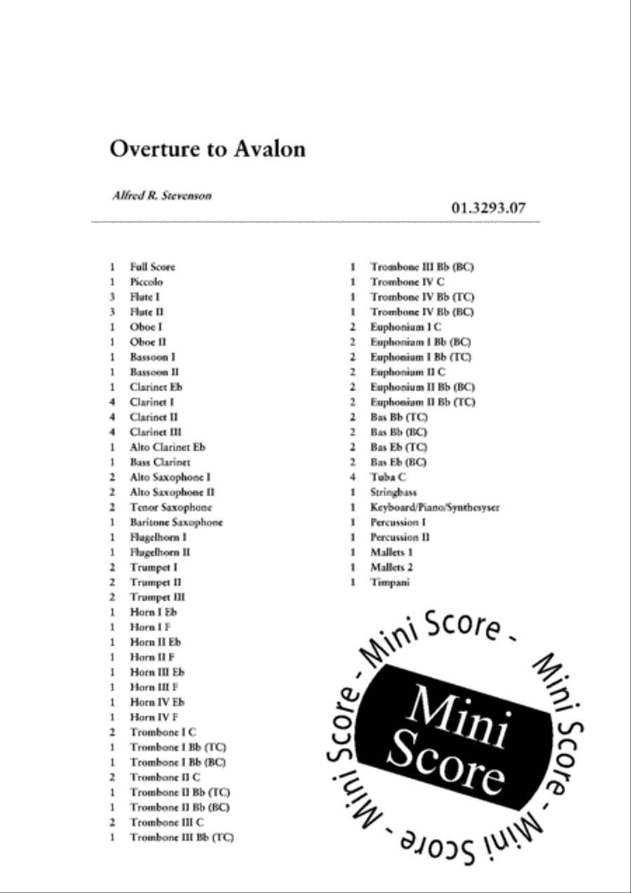 Overture to Avalon Concert Band scores gallery preview page 4