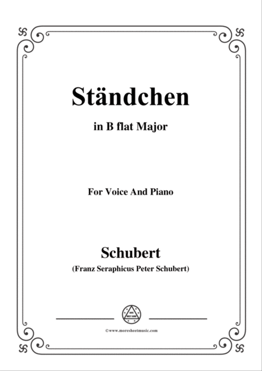 Schubert-Ständchen(Serenade),D.889,in B flat Major,for Voice&Piano Voice scores gallery preview page 1