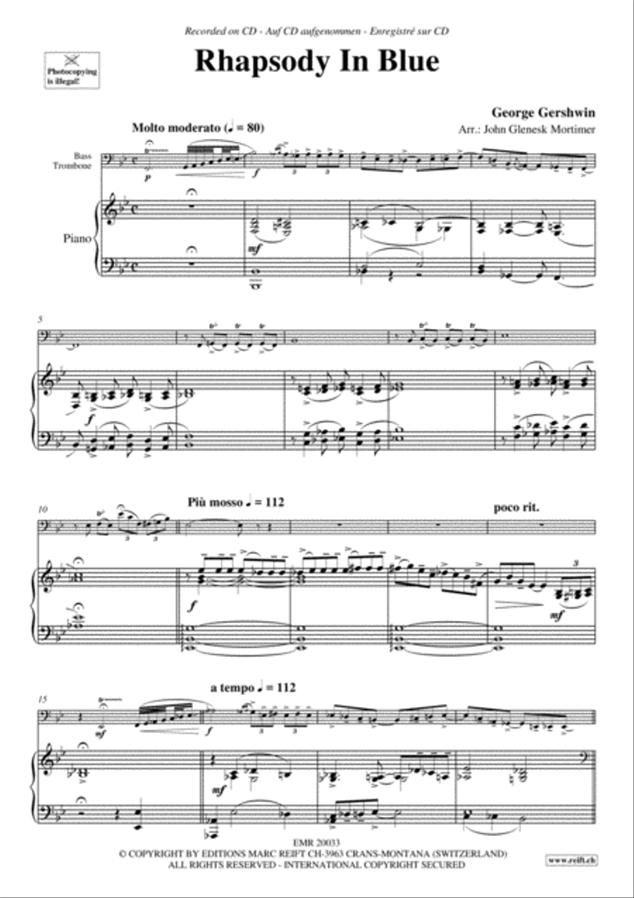 Rhapsody In Blue Bass Trombone scores gallery preview page 3