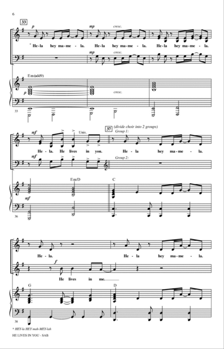 He Lives In You (from The Lion King II: Simba's Pride) (arr. Mark Brymer) 3-Part scores gallery preview page 5