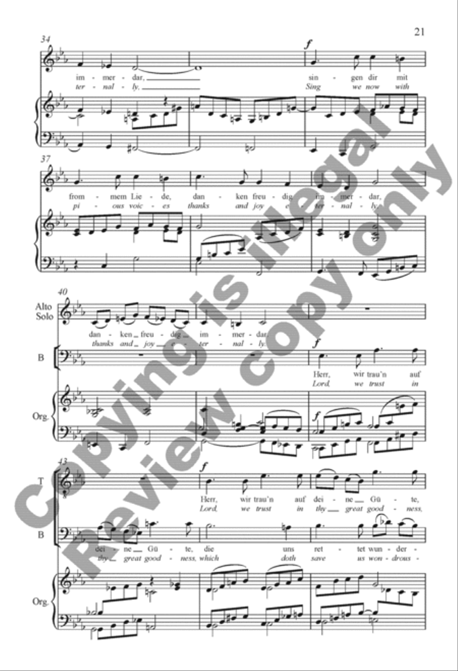 Drei Geistliche Lieder (Three Sacred Songs) 4-Part scores gallery preview page 40