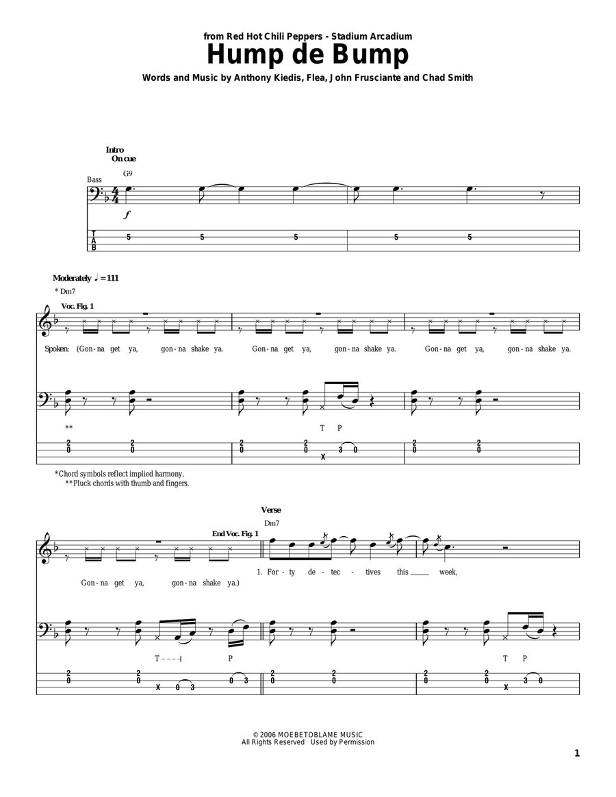 Hump De Bump Acoustic Guitar scores gallery preview page 1