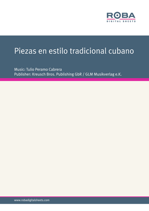 Book cover for Piezas en estilo tradicional cubano