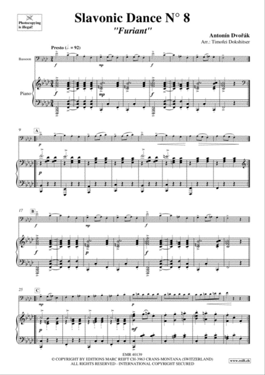 Slavonic Dance No. 8 Bassoon Solo scores gallery preview page 4