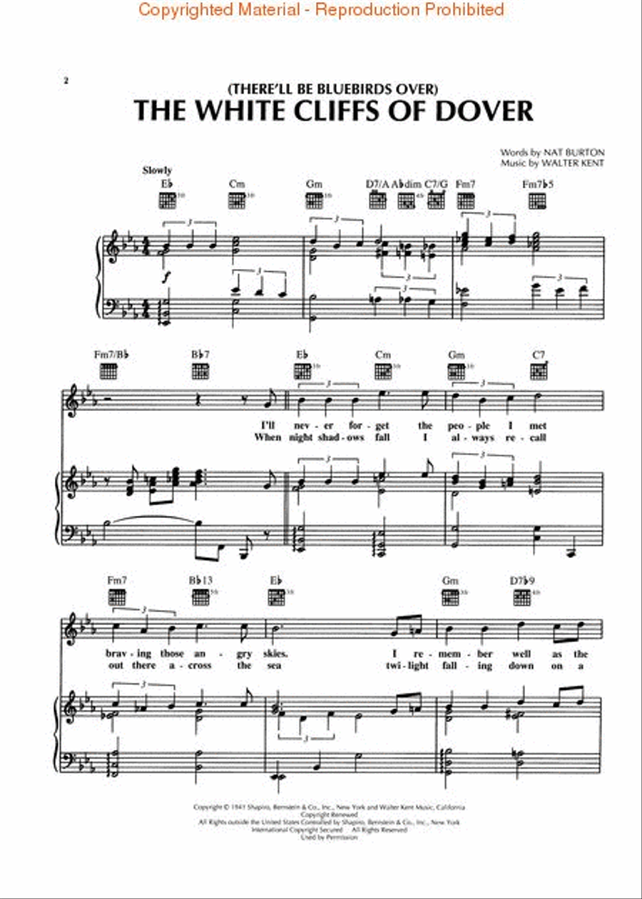 The White Cliffs Of Dover Piano Solo scores gallery preview page 2