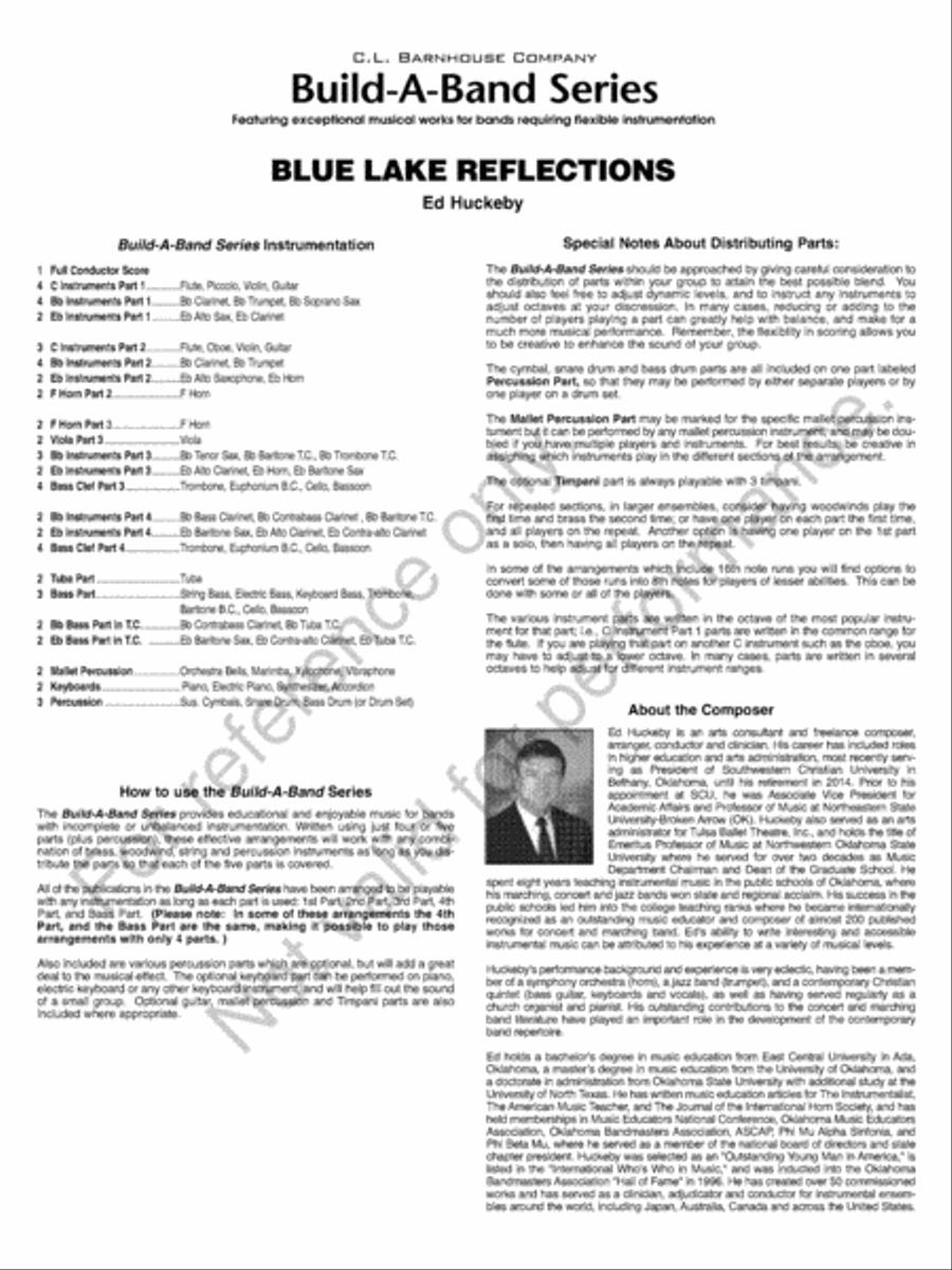 Blue Lake Reflections Blue Lake Reflections Concert Band scores gallery preview page 3