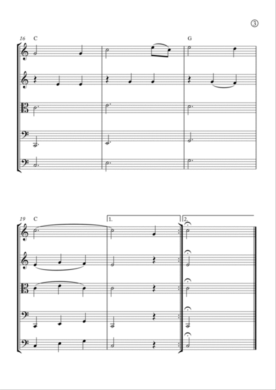 Amazing Grace String Quintet scores gallery preview page 3
