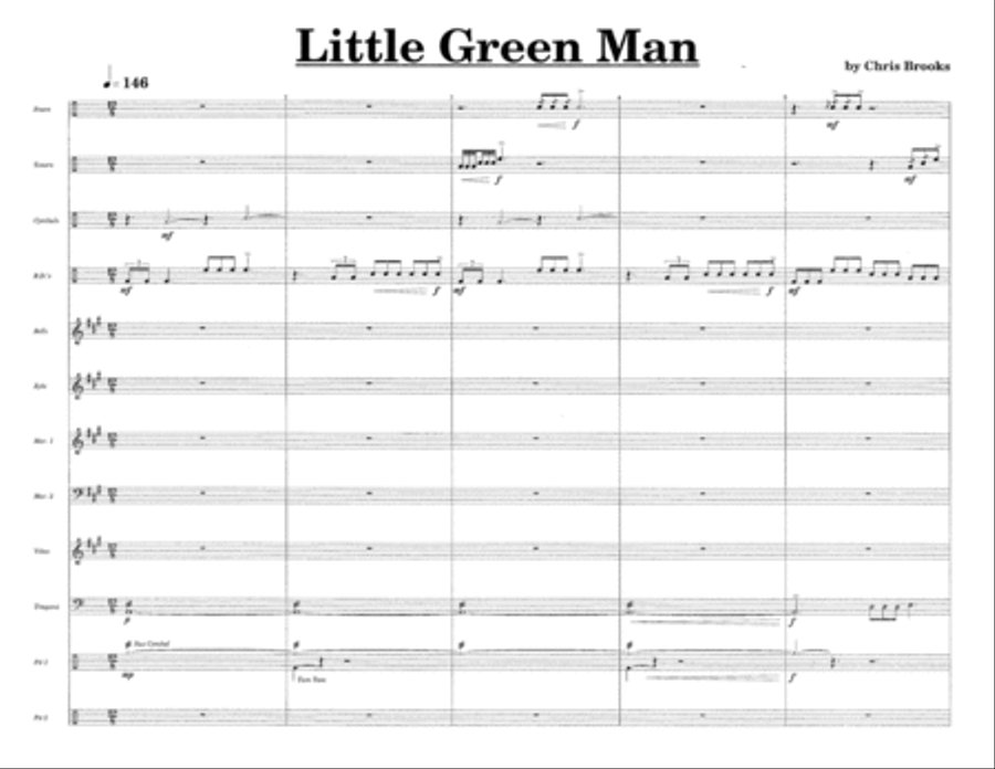 Little Green Man w/Tutor Tracks Percussion Ensemble scores gallery preview page 3
