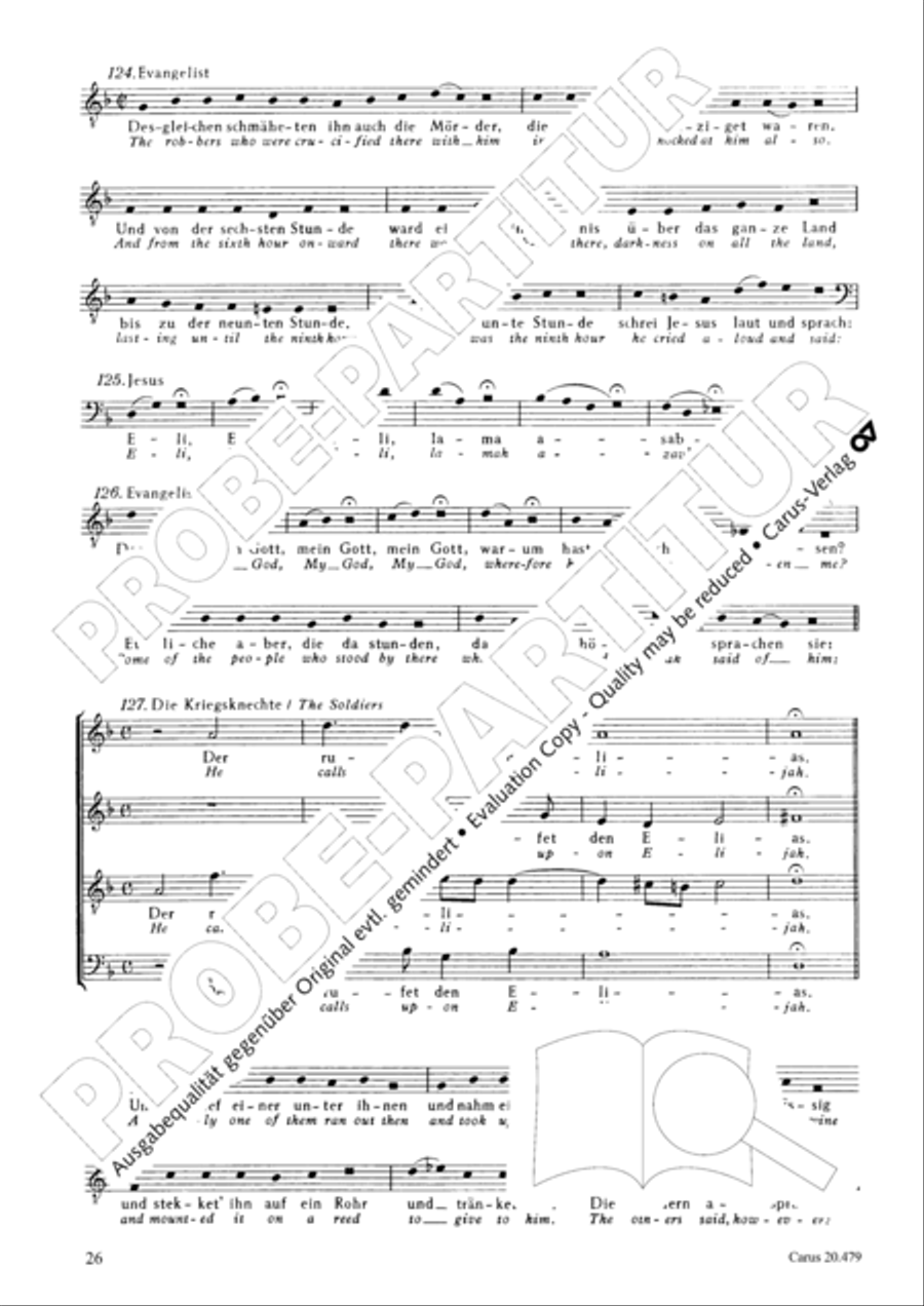St. Matthew Passion (Matthaus-Passion) 4-Part scores gallery preview page 33