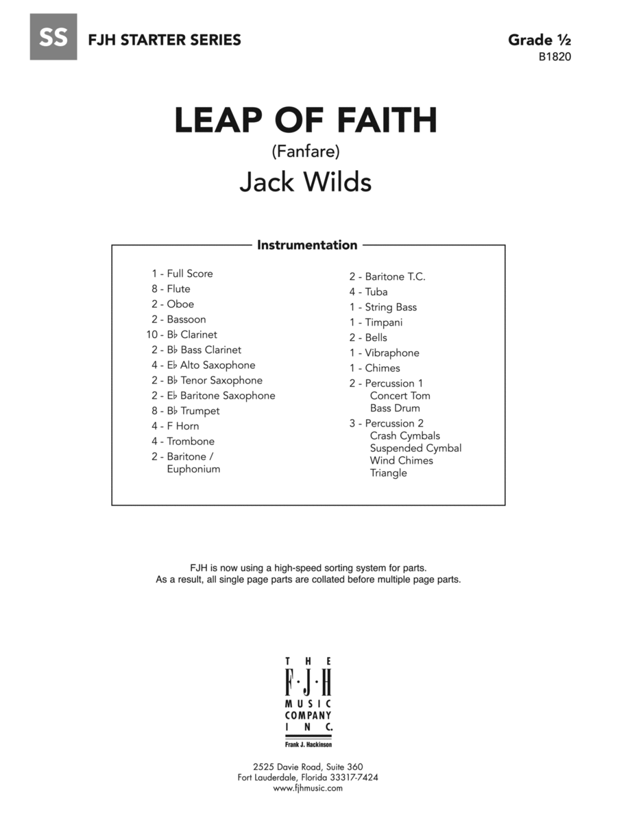 Leap of Faith (Fanfare): Score Concert Band scores gallery preview page 1