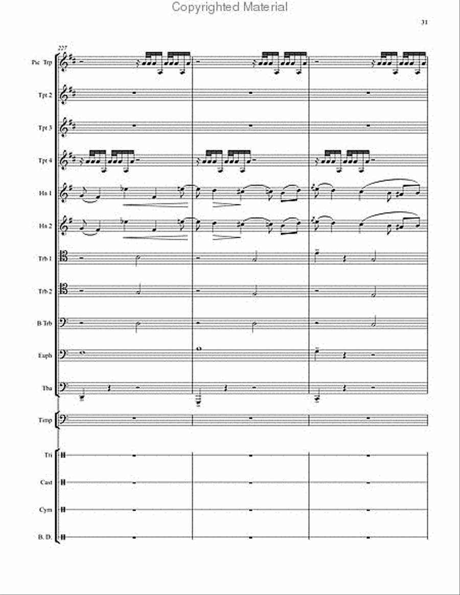 Danse Bachanale for Brass Choir with Timpani & Percussion Score scores gallery preview page 6