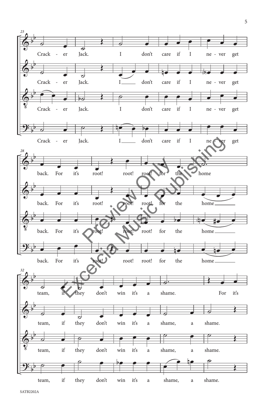 Take Me Out to the Ball Game 4-Part scores gallery preview page 6