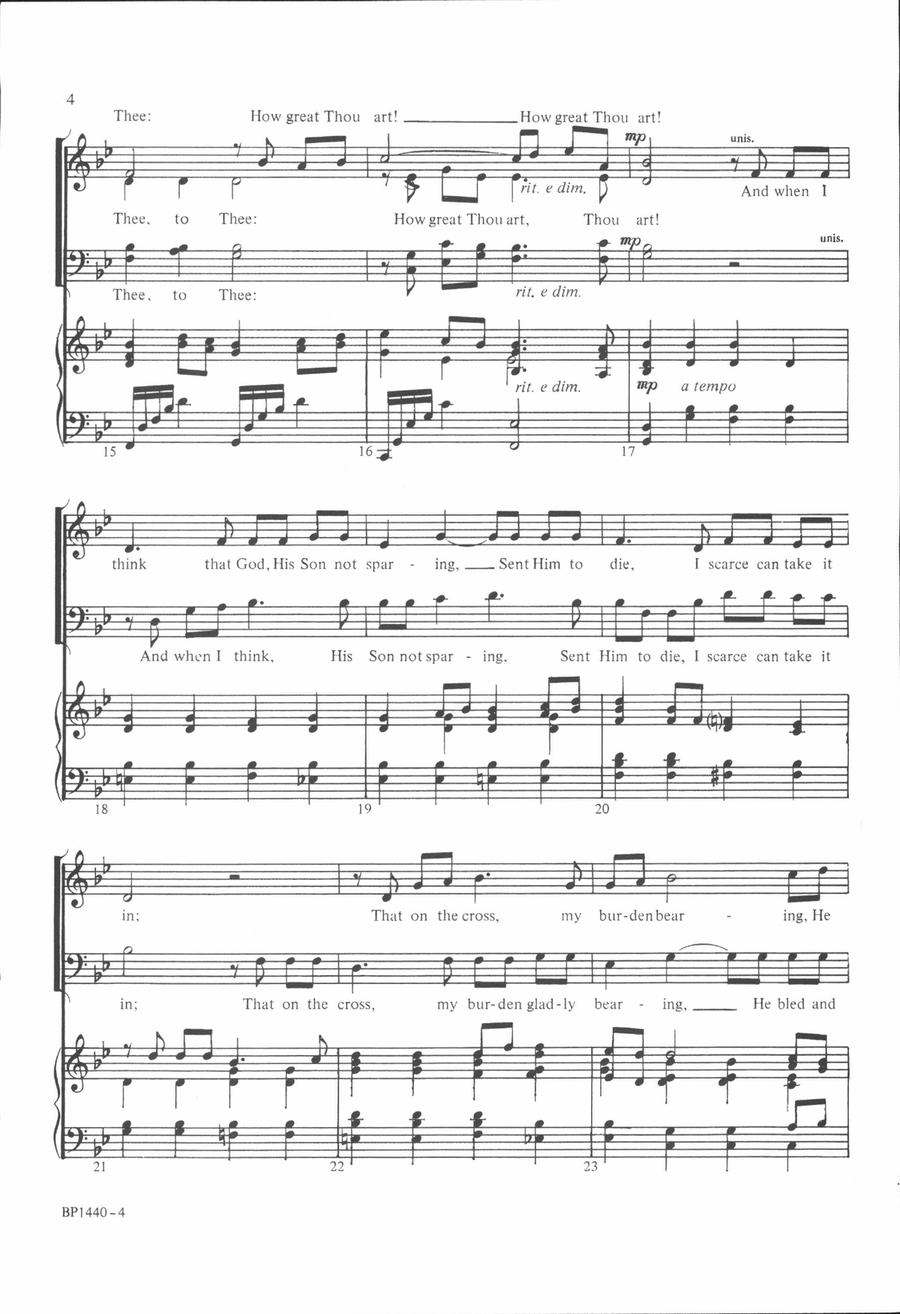 How Great Thou Art - Hine/Courtney 4-Part scores gallery preview page 4
