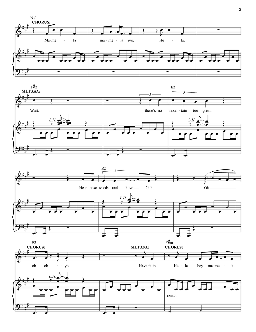 They Live In You (from The Lion King: Broadway Musical) Piano, Vocal, Guitar scores gallery preview page 3