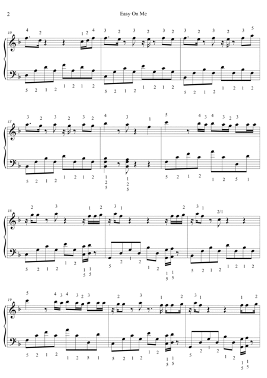 Easy On Me Easy On Me Piano Solo scores gallery preview page 2