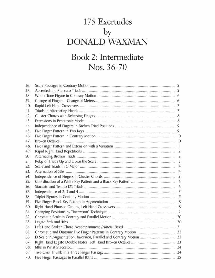 175 Exertudes, Book 2: Intermediate Piano Solo scores gallery preview page 1
