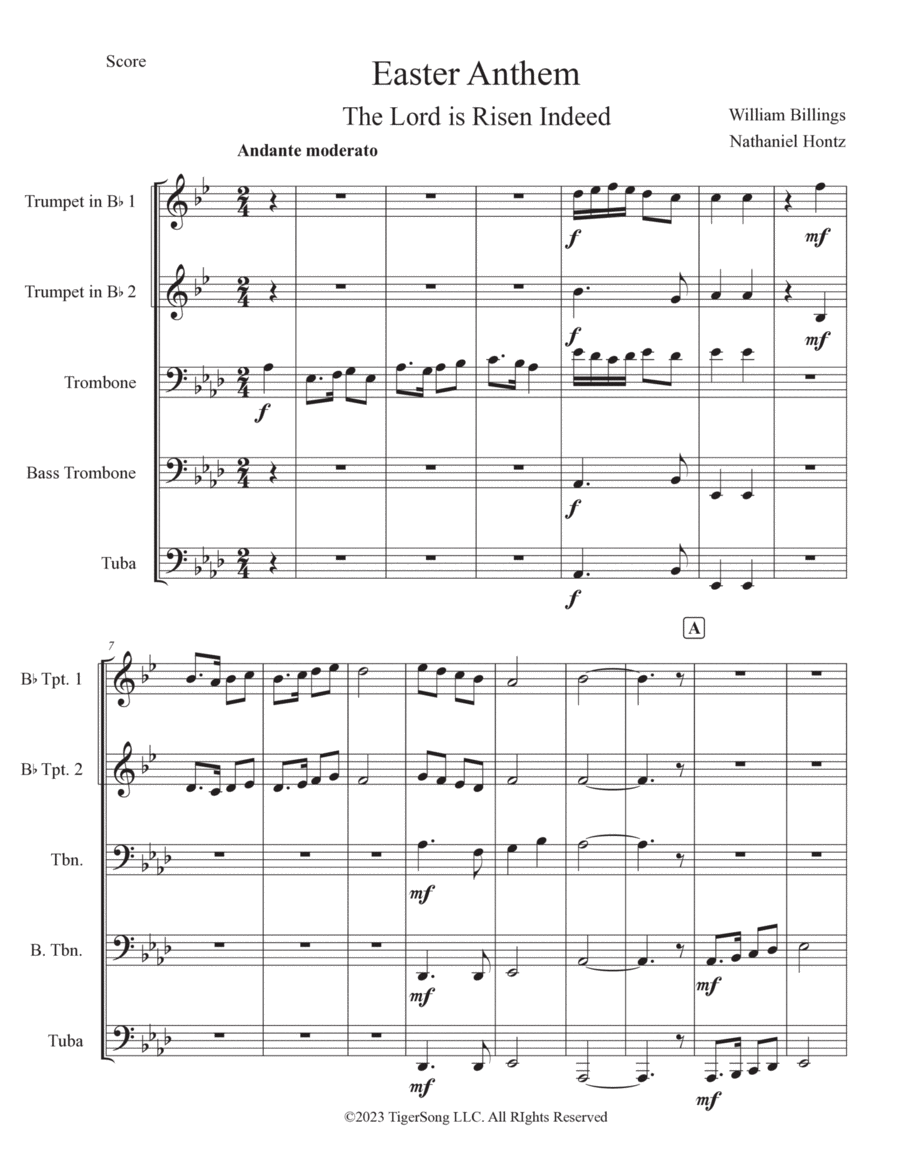 Easter Anthem (for Brass Quartet) Brass Quartet scores gallery preview page 1