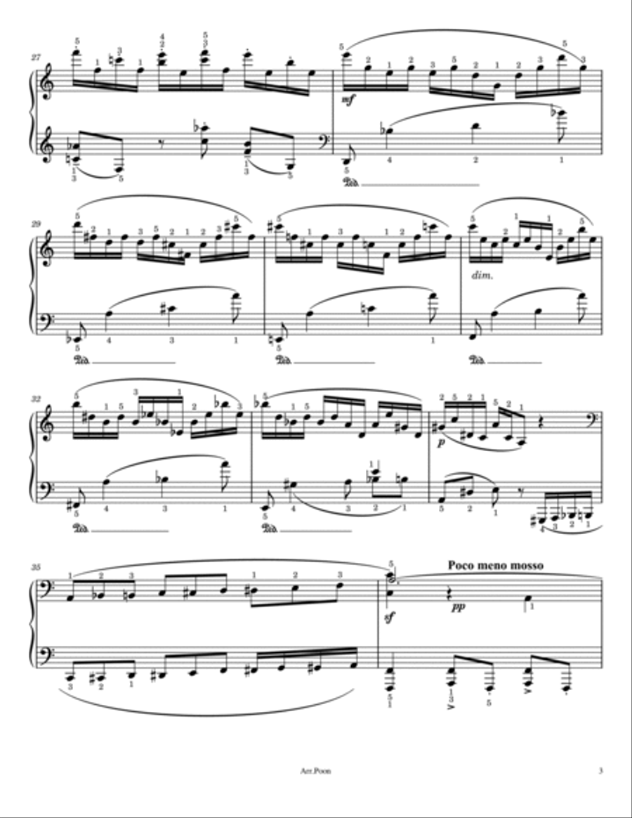 Rachmaninoff Etudes-tableaux, Op.39 No.6 - In A Minor Original For Piano Solo With Fingered Piano Method scores gallery preview page 3